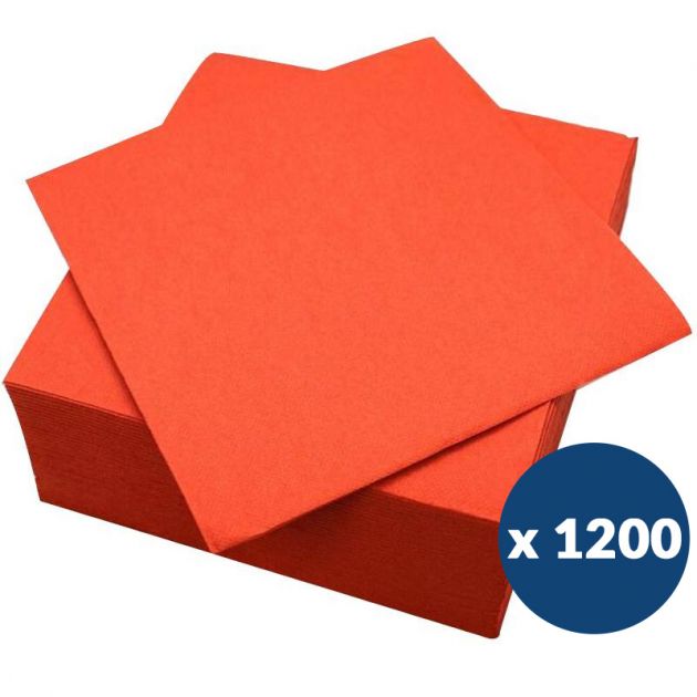 Serviette papier gaufré 38 x 38 cm x1200 Terracota