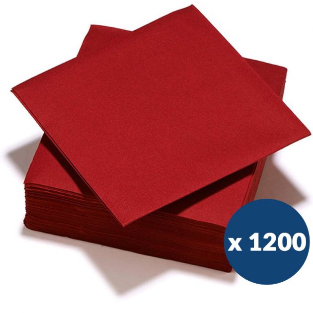 Serviette papier gaufré 38 x 38 cm x1200 Bordeaux