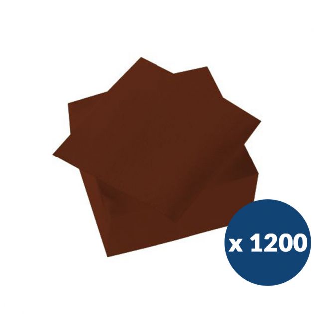 Serviette papier gaufré 38 x 38 cm x1200 Marron