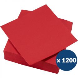 Serviette papier gaufré 38 x 38 cm x1200 Rouge