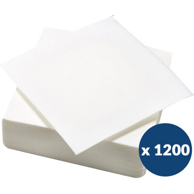 Serviettes papier blanc gaufré