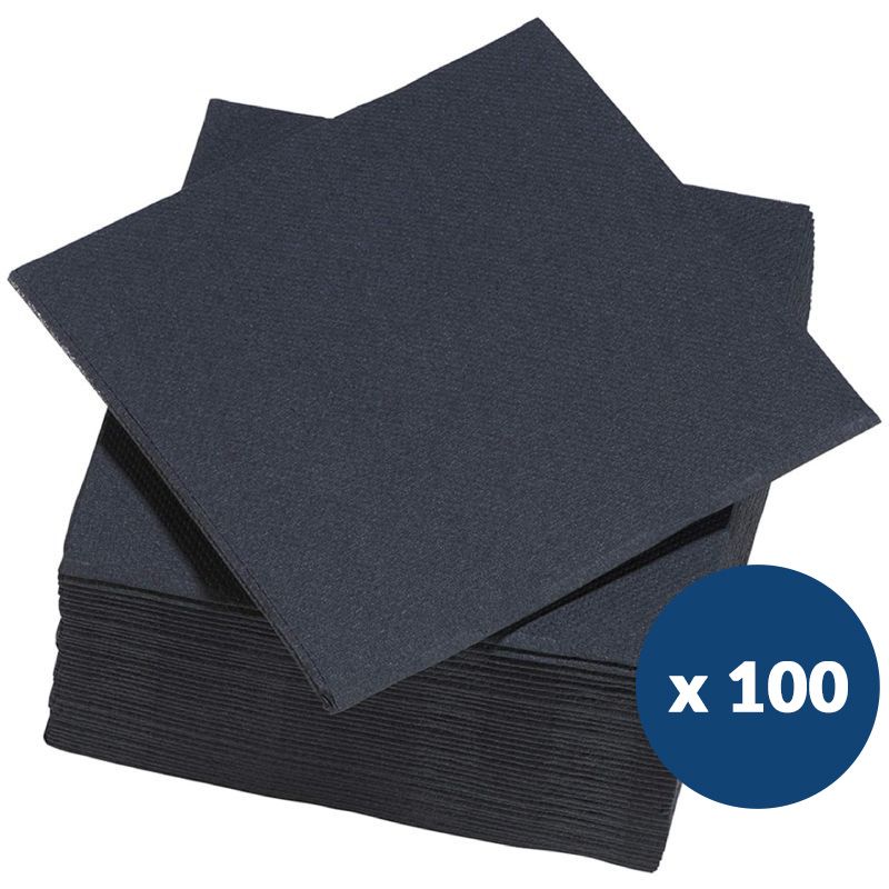 Serviette papier 38 x 38 cm x100 noir Serviette papier 38 x 38 cm x100 noir