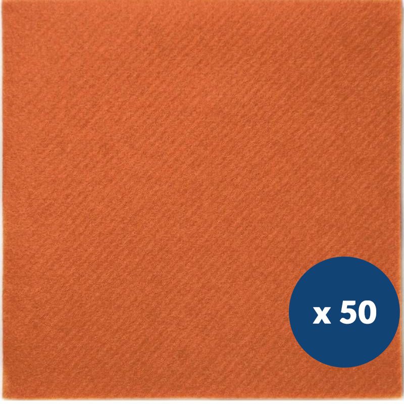 Serviette papier intissé 40 x 40 cm x50 terracota