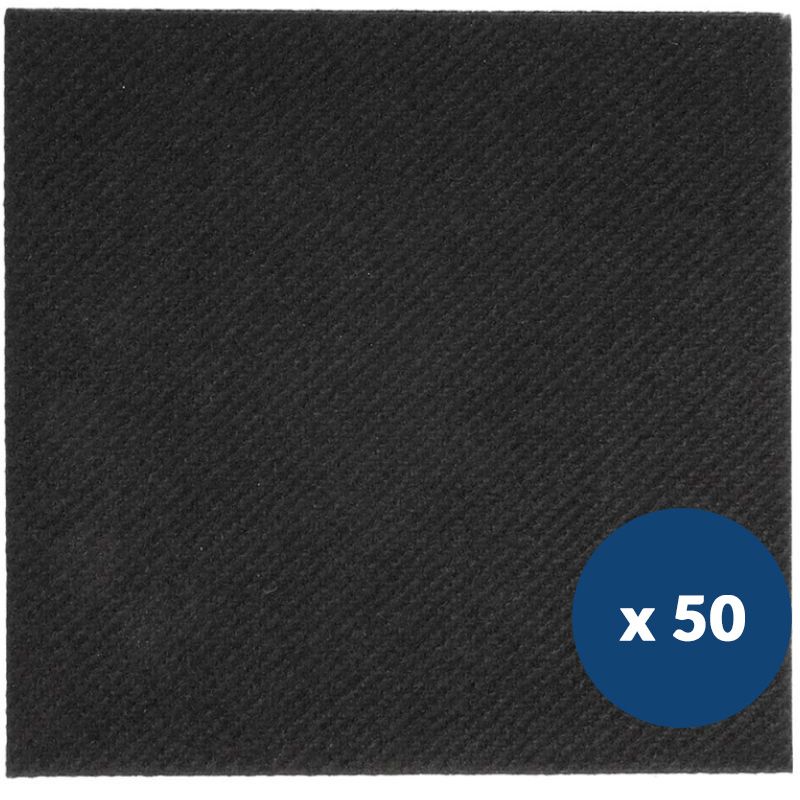 Serviette papier intissé 40 x 40 cm x50 noir