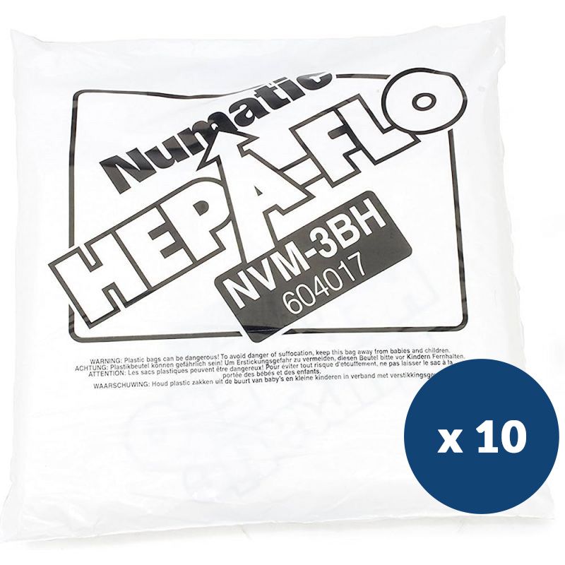 Sac aspirateur Numatic hepaflo 25L x10 - 604017