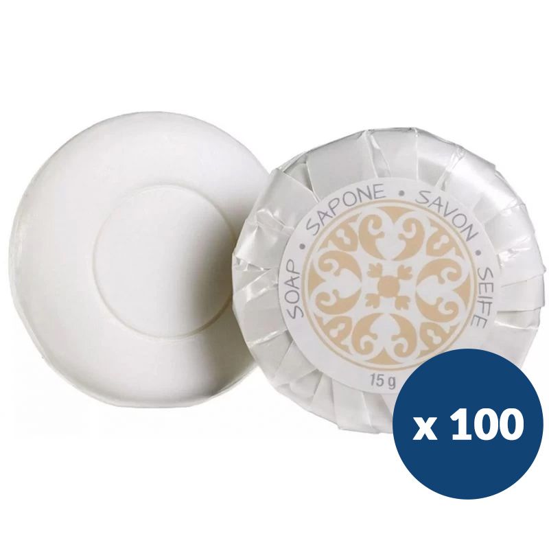 Savon hôtel rond emballé x100 15 gr Savon hôtel rond emballé x100 15 gr