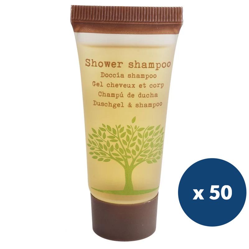 Gel douche shampoing hôtel x50 tubes 25 ml
