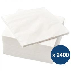 Serviettes en papier Ecolabel blanche 33 x 33 cm - colis de 2 400