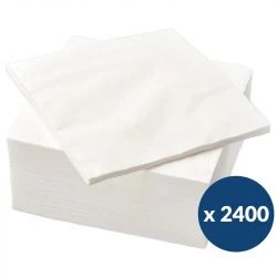 Serviettes en papier Ecolabel blanche 33 x 33 cm - colis de 2 400