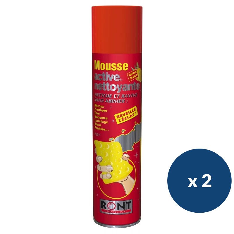 Mousse nettoyante multi-surfaces 520 ml Ront - lot de 2 Mousse nettoyante multi-surfaces 520 ml Ront - lot de 2