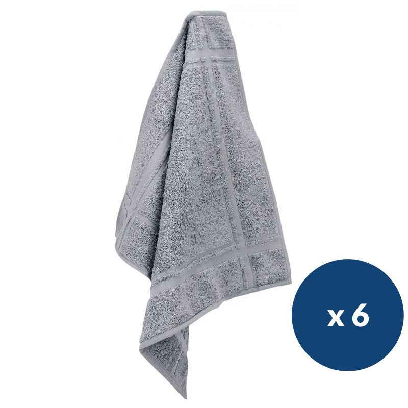 Torchon pur coton gris 40 x 40 cm - lot de 6 Torchon pur coton gris 40 x 40 cm - lot de 6