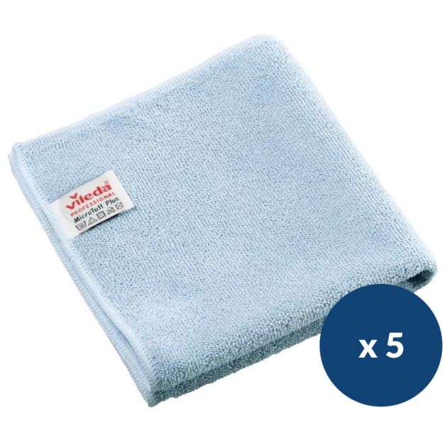 Lavette microfibre tricotée Micro Tuff Plus Vileda - lot de 5