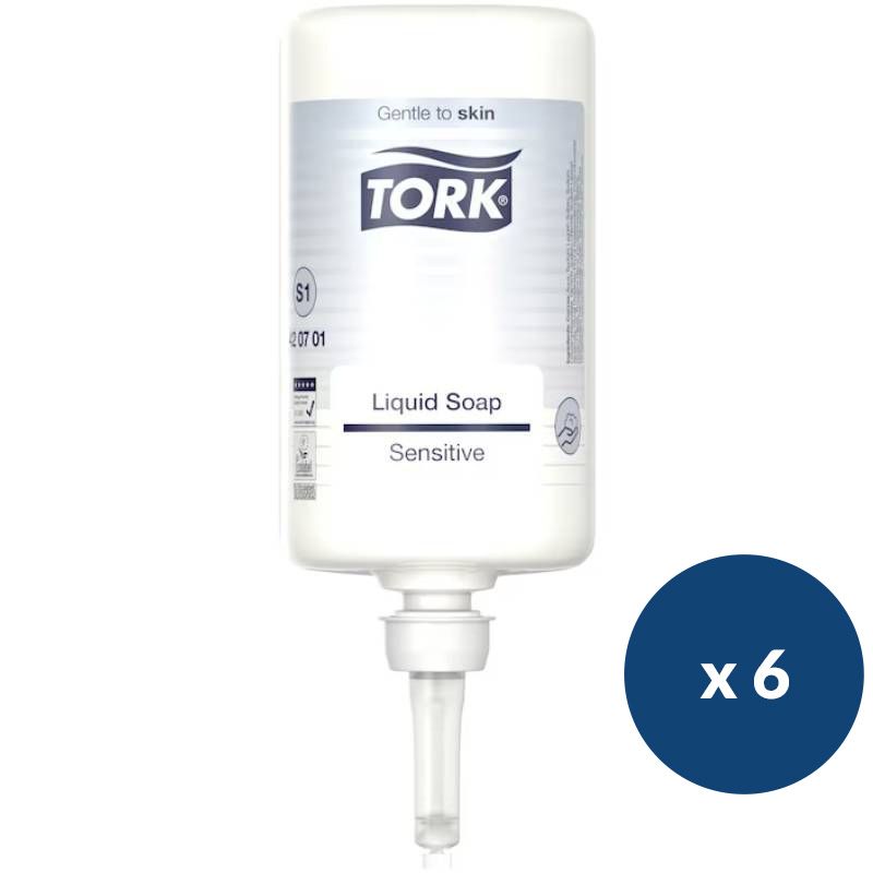 Savon liquide Premium Tork S1 1L - lot de 6 cartouches