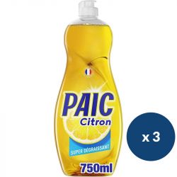 Liquide vaisselle mains citron 750 ml Paic - lot de 3