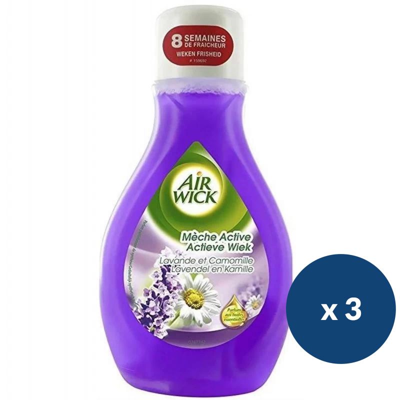 Désodorisant flacon mèche 375 ml Air Wick - lot de 3 Désodorisant flacon mèche 375 ml Air Wick - lot de 3
