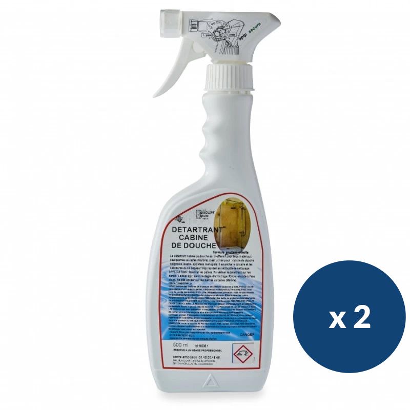 Détartrant anticalcaire douche et bain 500 ml - lot de 2 Détartrant anticalcaire douche et bain 500 ml - lot de 2
