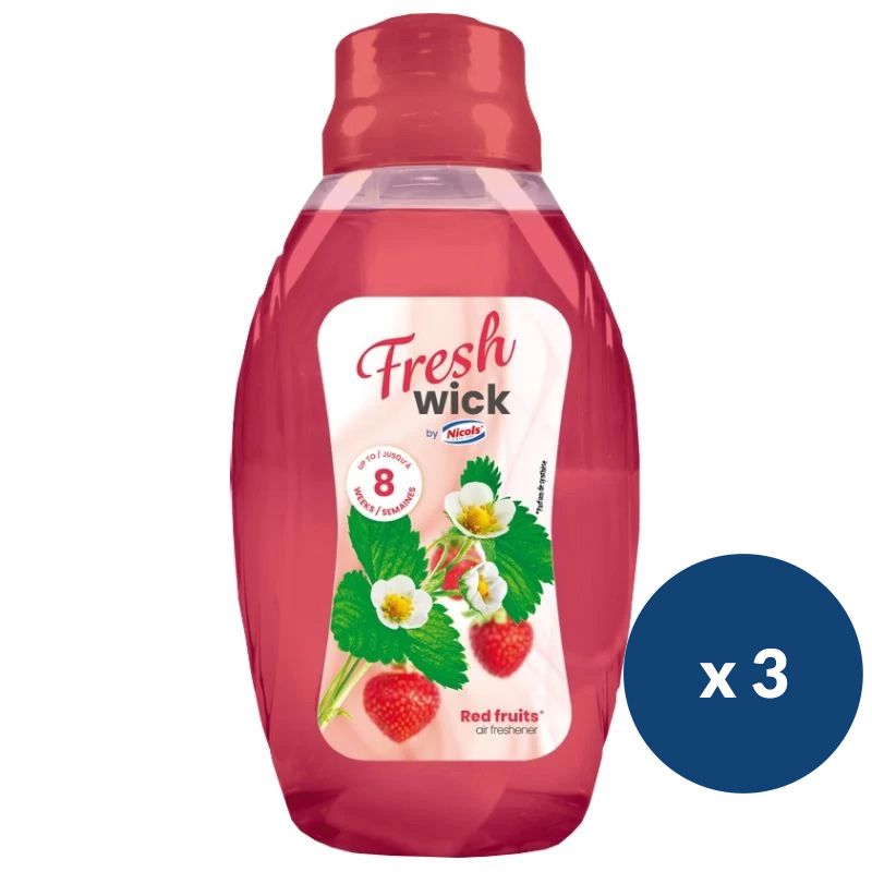 Désodorisant flacon mèche 375 ml Nicols - lot de 3 fruits Désodorisant flacon mèche 375 ml Nicols - lot de 3 fruits