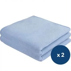 Serpillières microfibres bleues 50x60 cm - lot de 2