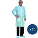 Blouse visiteur polypropylène - lot de 10