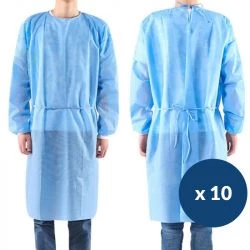 Surblouse à usage unique polypropylène bleu 25 g - lot de 10