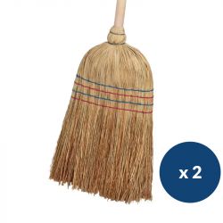 Balai paille de riz - Lot de 2