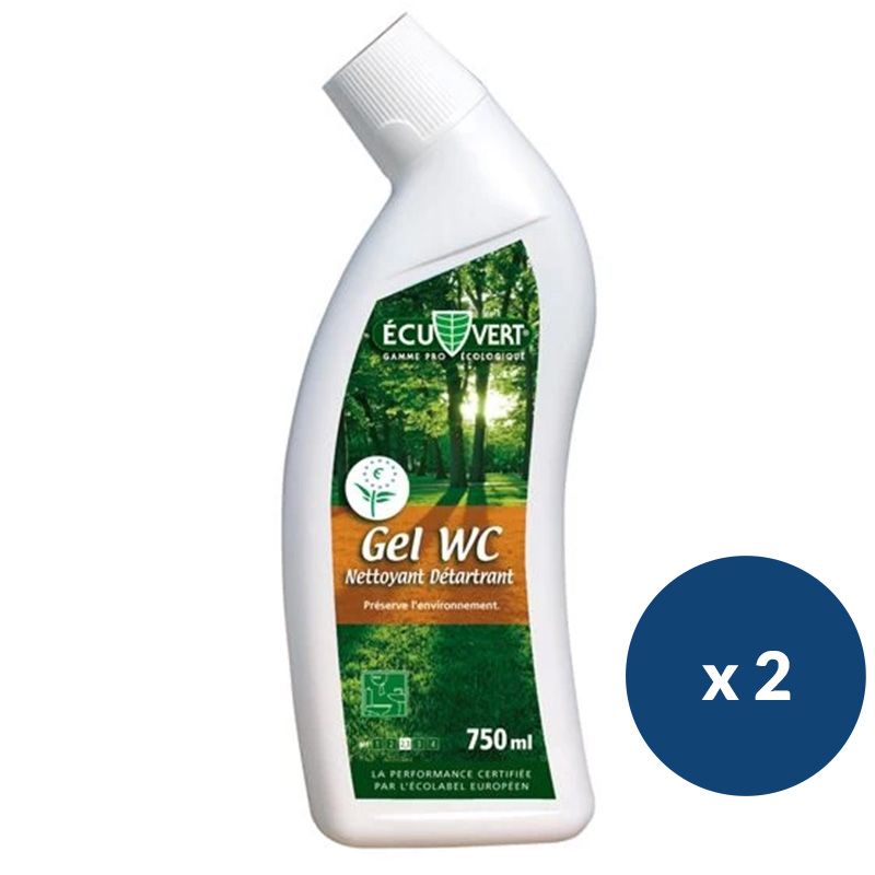 Gel WC détartrant Ecolabel 750 ml Écuvert- lot de 2 Gel WC détartrant Ecolabel 750 ml Écuvert- lot de 2