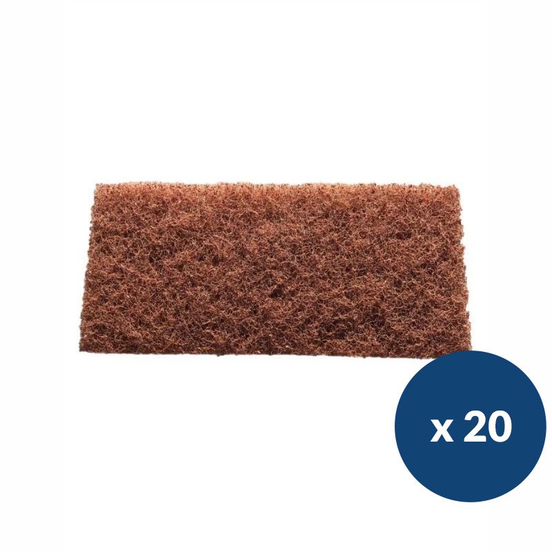Lot de 20 pads marron spécial bois monobrosse Mi-Tor Fimap