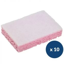 Éponge à récurer double face bicolore - lot de 10