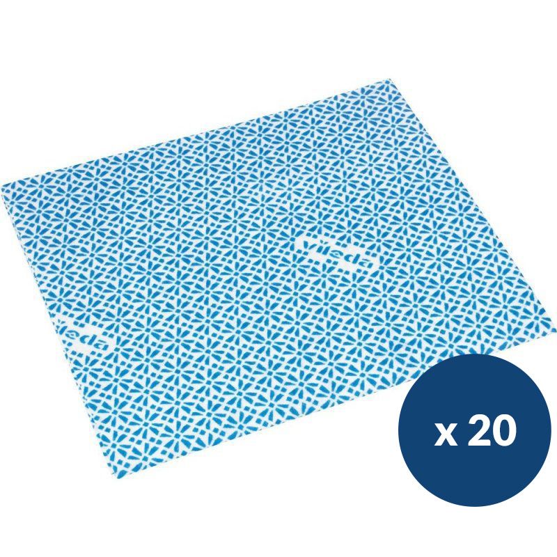 Lavette non-tissée antibactérienne Wipro Antibac Vileda - lot de 20 bleu