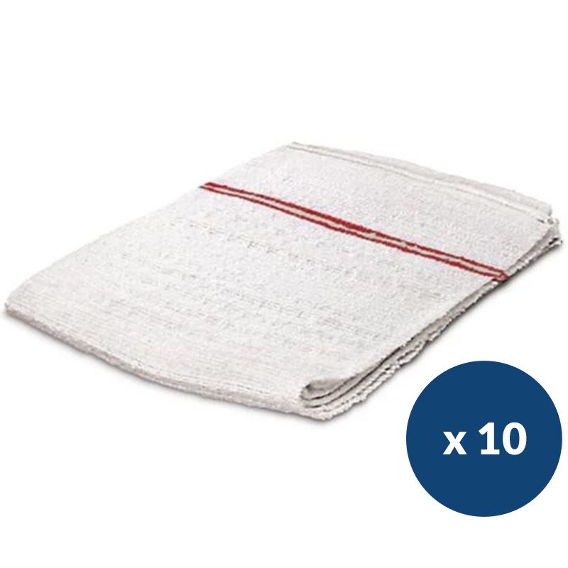 Lavette gaufrée blanche 70 x 30 cm - lot de 10 bandes Lavette gaufrée blanche 70 x 30 cm - lot de 10 bandes