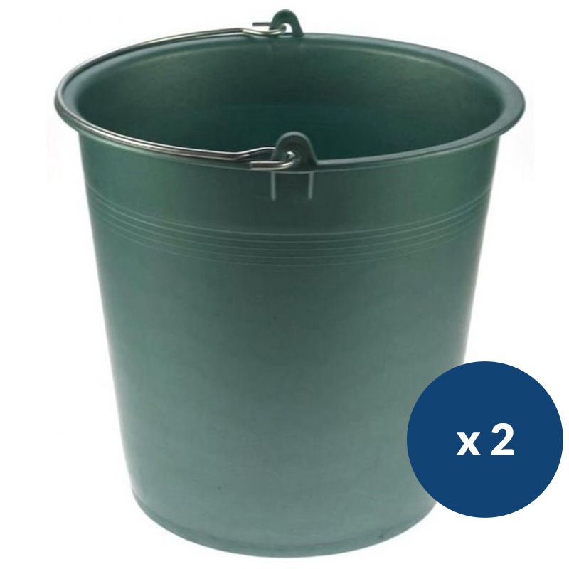 Seau de ménage gradué en plastique 12 L - lot de 2 Seau de ménage gradué en plastique 12 L - lot de 2