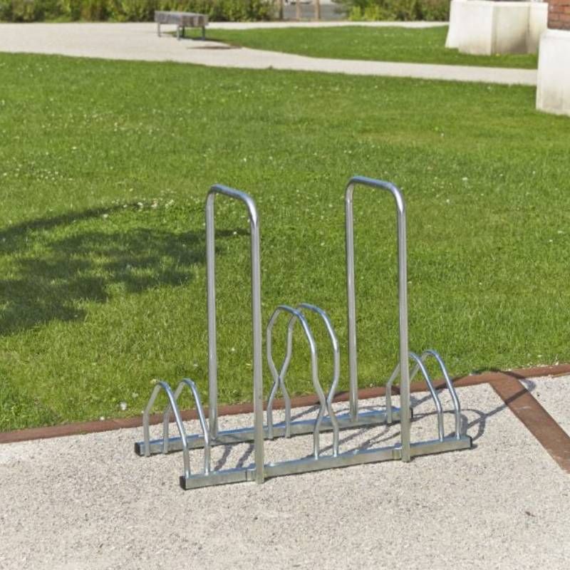 Râtelier haut et bas avec arceau 3 vélos Râtelier haut et bas avec arceau 3 vélos