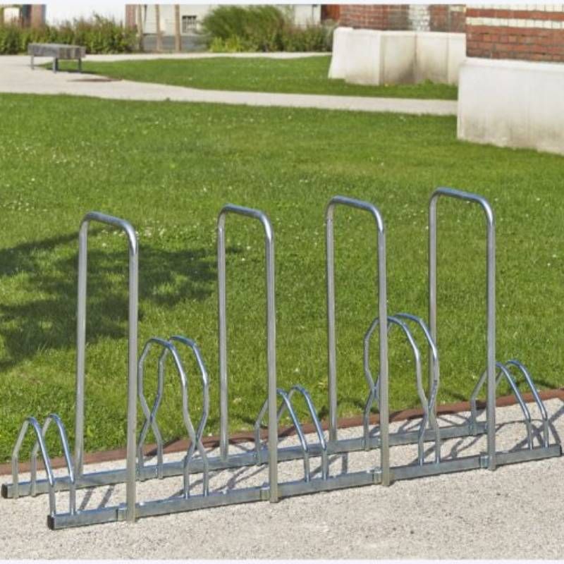 Râtelier haut et bas avec arceau 5 vélos Râtelier haut et bas avec arceau 5 vélos
