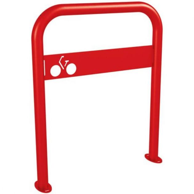Appui vélos arceau vélos avec signalétique rouge Appui vélos arceau vélos avec signalétique rouge