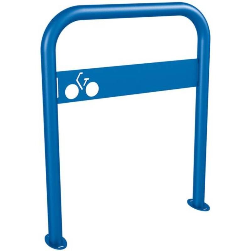 Appui vélos arceau vélos avec signalétique bleu Appui vélos arceau vélos avec signalétique bleu