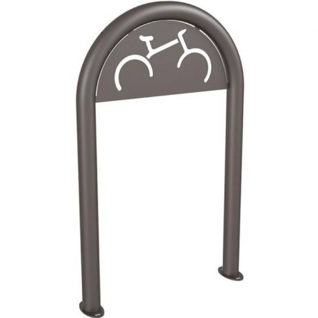 Appui vélos rond Ø60 mm avec signalétique vélo gris anthracite Appui vélos rond Ø60 mm avec signalétique vélo gris anthracite