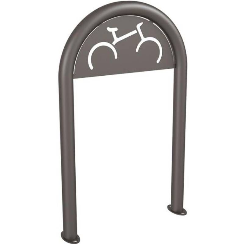 Appui vélos rond Ø60 mm avec signalétique vélo gris anthracite Appui vélos rond Ø60 mm avec signalétique vélo gris anthracite