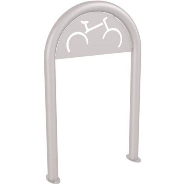 Appui vélos rond Ø60 mm avec signalétique vélo gris Appui vélos rond Ø60 mm avec signalétique vélo gris