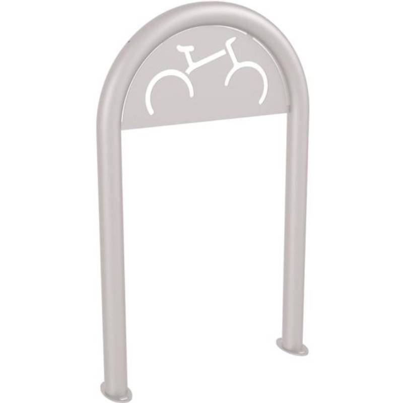 Appui vélos rond Ø60 mm avec signalétique vélo gris Appui vélos rond Ø60 mm avec signalétique vélo gris