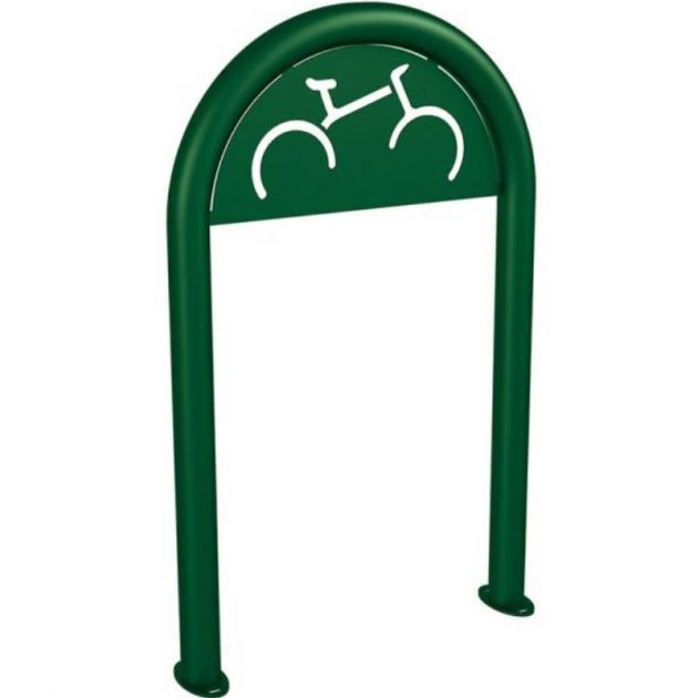 Appui vélos rond Ø60 mm avec signalétique vélo vert Appui vélos rond Ø60 mm avec signalétique vélo vert