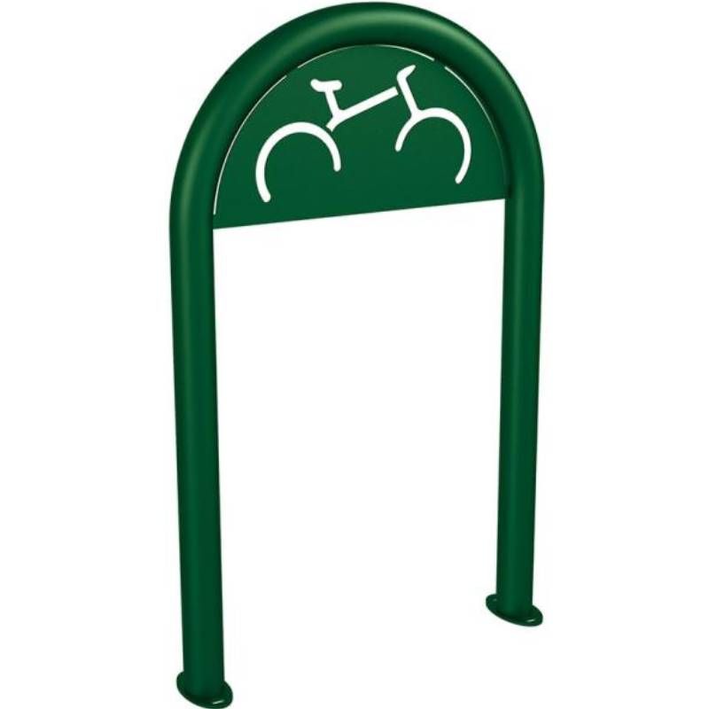 Appui vélos rond Ø60 mm avec signalétique vélo vert Appui vélos rond Ø60 mm avec signalétique vélo vert