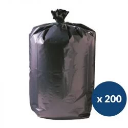 Sac poubelle haute densité 130 L noir x200 lien classique