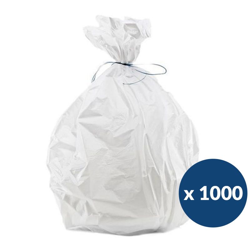 Sac poubelle haute densité 5 L blanc x1000 lien classique