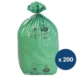 Sac poubelle recyclé 110L vert NF x200