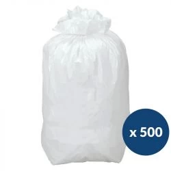Sac poubelle recyclé blanc 50 L lien classique - carton de 500
