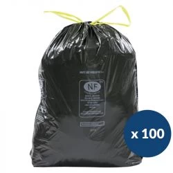Sac poubelle NF gris lien coulissant 30 L x100