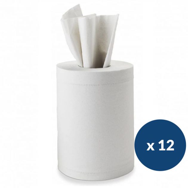 Essuie-mains à dévidage central Delcourt - colis de 12 bobines de 150 feuilles Essuie-mains à dévidage central Delcourt - colis de 12 bobines de 150 feuilles