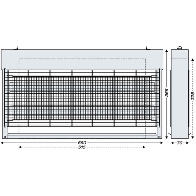 Destructeur d'insectes LED 80m² 19W JVD dimensions