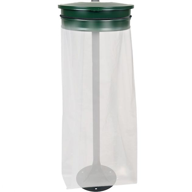 Support sac poubelle sur pied platine avec couvercle 110 L Gris Support sac poubelle sur pied platine avec couvercle 110 L Gris