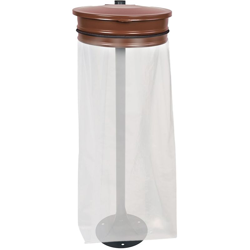 Support sac poubelle sur pied platine avec couvercle 110 L Marron Support sac poubelle sur pied platine avec couvercle 110 L Marron